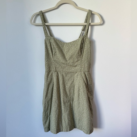 Abercrombie & Fitch Green Spot Mini Dress with Pockets - Size S - Picture 3 of 14